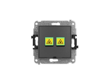 ICON Mechanizm gniazda światłowodowego/optycznego podwójnego, bez pola opisowego grafitowy mat 28IGOPBO-2