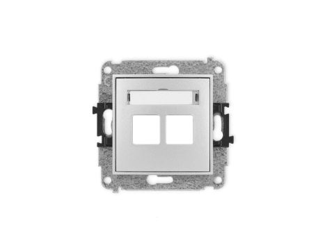 ICON Mechanizm gniazda multimedialnego podwójnego bez modułu (standard Keystone) srebrny metalik 7IGM-2P