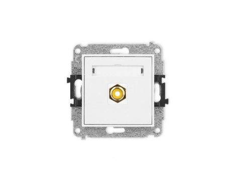 ICON Mechanizm gniazda pojedynczego RCA (typu cinch - żółty, pozłacany) biały IGRCA-1