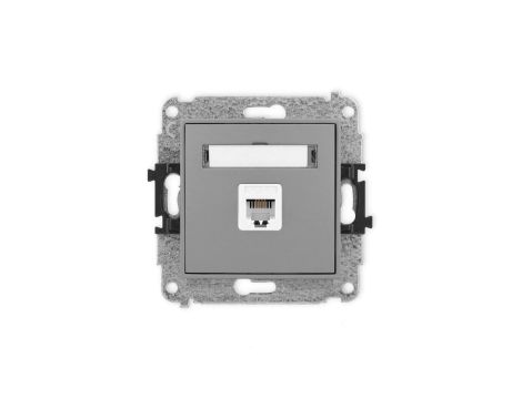 ICON Mechanizm gniazda telefonicznego pojedynczego 1xRJ11, 4-stykowy, beznarzędziowe szary mat 27IGT-1