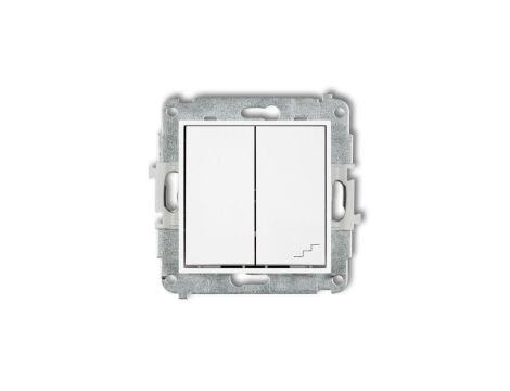 ICON Mechanizm łącznika jednobiegunowego ze schodowym (osobne zasilanie) biały IWP-10.2