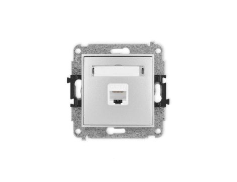 ICON Mechanizm gniazda komputerowego pojedynczego 1xRJ45, kat. 6A, 8-stykowy srebrny metalik 7IGK-7