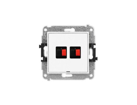 ICON Mechanizm gniazda głośnikowego podwójnego, bez pola opisowego biały IGGBO-2