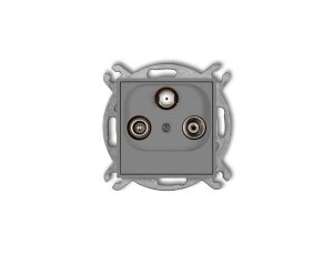 ICON Mechanizm gniazda abonenckiego RTV-SAT przelotowego 10dB szary mat 27IGSP
