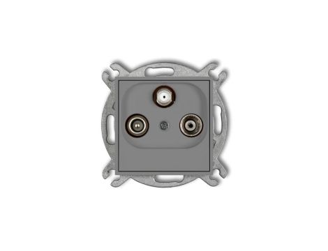 ICON Mechanizm gniazda abonenckiego RTV-SAT przelotowego 10dB szary mat 27IGSP