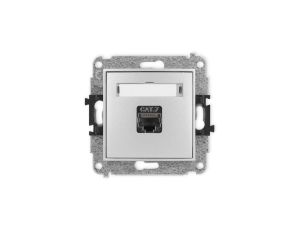 ICON Mechanizm gniazda komputerowego pojedynczego 1xRJ45, kat. 7, ekranowane, 8-stykowy srebrny metalik 7IGK-9