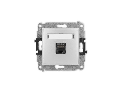 ICON Mechanizm gniazda komputerowego pojedynczego 1xRJ45, kat. 7, ekranowane, 8-stykowy srebrny metalik 7IGK-9