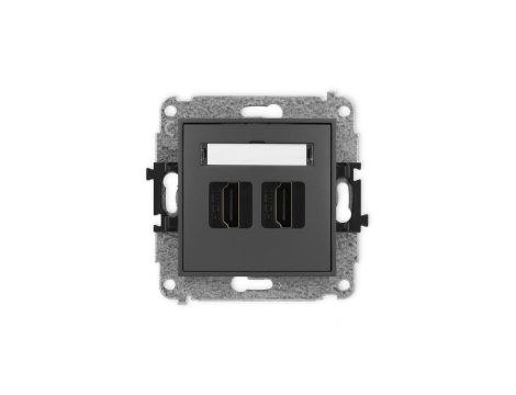 ICON Mechanizm gniazda podwójnego HDMI 2.0 grafitowy mat 28IHDMI-4