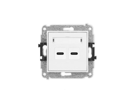 ICON Mechanizm gniazda podwójnego 2xUSB C-C biały IGUSB-8