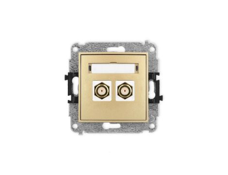 ICON Mechanizm gniazda antenowego podwójnego typu F (SAT) pozłacany złoty 29IGF-2.1