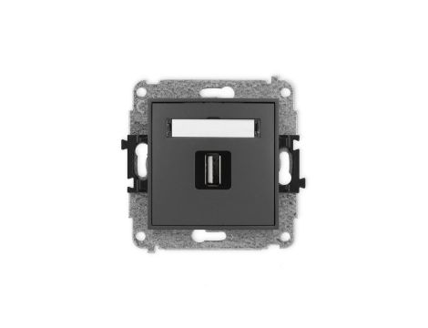 ICON Mechanizm gniazda pojedynczego USB A-A 2.0 grafitowy mat 28IGUSB-1