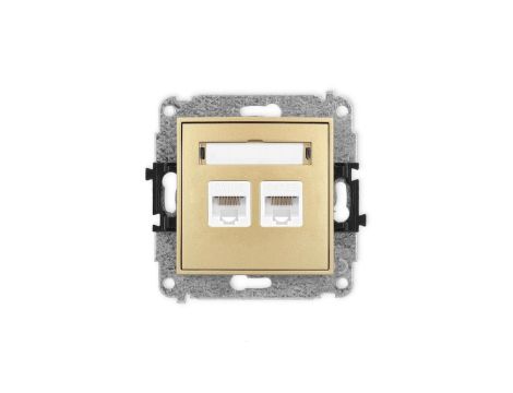ICON Mechanizm gniazda komputerowego podwójnego 2xRJ45, kat. 5e, 8-stykowy złoty 29IGK-2