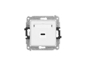 ICON Mechanizm gniazda pojedynczego 1xUSB C-C biały IGUSB-7