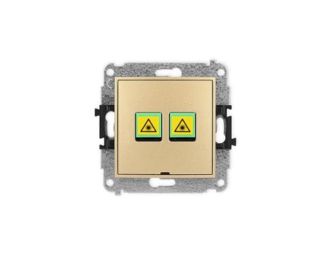 ICON Mechanizm gniazda światłowodowego/optycznego podwójnego, bez pola opisowego złoty 29IGOPBO-2