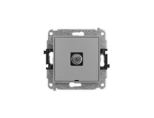 ICON Mechanizm gniazda antenowego pojedynczego TV, bez pola opisowego szary mat 27IGTVBO-1