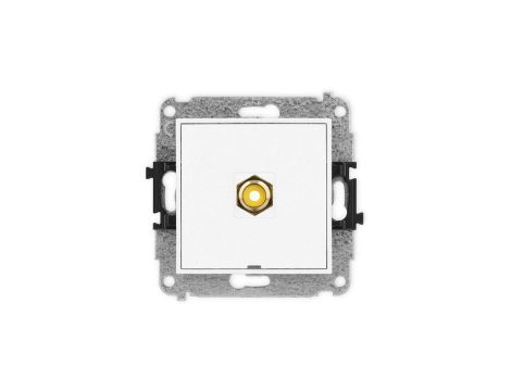 ICON Mechanizm gniazda pojedynczego RCA, bez pola opisowego (typu cinch - żółty, pozłacany) biały IGRCABO-1