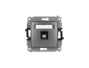 ICON Mechanizm gniazda pojedynczego USB A-B 2.0 grafitowy 11IGUSB-3