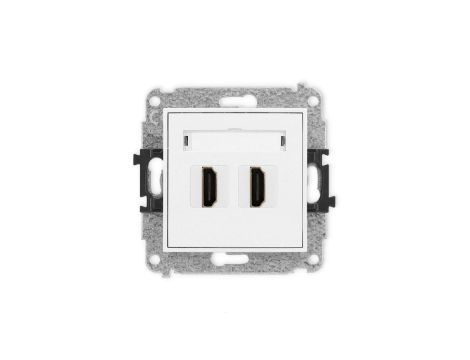ICON Mechanizm gniazda podwójnego HDMI 2.0 biały IHDMI-4