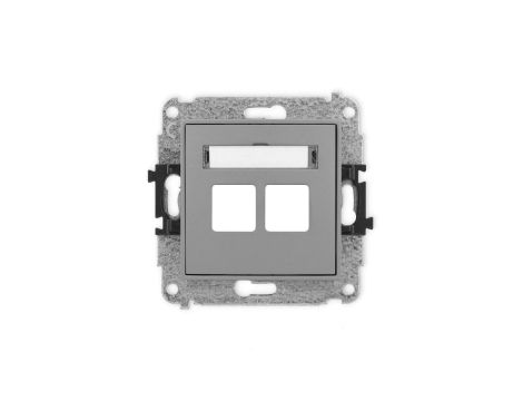 ICON Mechanizm gniazda multimedialnego podwójnego bez modułu (standard Keystone) szary mat 27IGM-2P