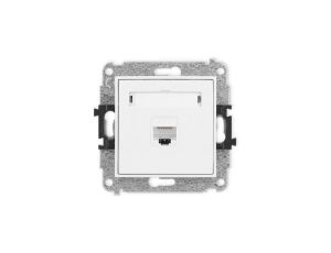 ICON Mechanizm gniazda komputerowego pojedynczego 1xRJ45, kat. 6A, 8-stykowy biały IGK-7