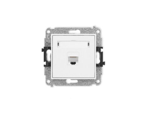 ICON Mechanizm gniazda komputerowego pojedynczego 1xRJ45, kat. 6A, 8-stykowy biały IGK-7