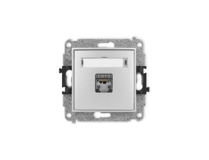 ICON Mechanizm gniazda komputerowego pojedynczego 1xRJ45, kat. 5e, ekranowane, 8-stykowy srebrny metalik 7IGK-1e