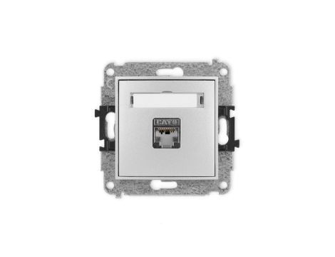 ICON Mechanizm gniazda komputerowego pojedynczego 1xRJ45, kat. 5e, ekranowane, 8-stykowy srebrny metalik 7IGK-1e