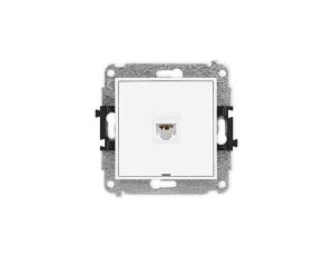 ICON Mechanizm gniazda komputerowego pojedynczego 1xRJ45, kat. 6A, 8-stykowy, bez pola opisowego biały mat 25IGKBO-7