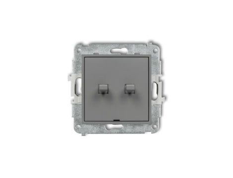 ICON Mechanizm łącznika jednobiegunowego ze schodowym styl amerykański (bez pikt.,wspólne zasilanie) szary mat 27IWPUS-10.11