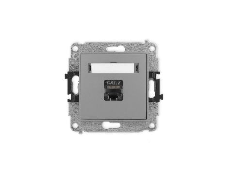 ICON Mechanizm gniazda komputerowego pojedynczego 1xRJ45, kat. 7, ekranowane, 8-stykowy szary mat 27IGK-9