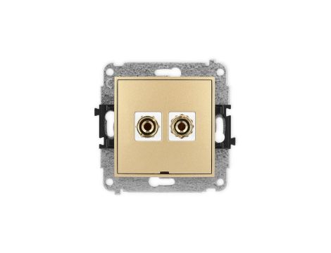 ICON Mechanizm gniazda głośnikowego poj., bez opisu (banan - czerwony i czarny, pozłacany, 4 mm2, do lutowania) złoty 29IGGBO-3