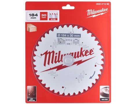 MILWAUKEE PIŁA TARCZOWA 184x30x2,1x40 ATB ATB CSB P W - DREWNO - SZYBKIE CIĘCIE