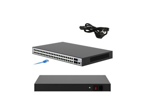 Switch PoE 48x RJ45 1000Mb/s PoE, 4x SFP+, 500W, L3 Extralink Nemezis Pro