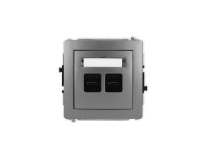 DECO Mechanizm ładowarki USB podwójnej 2xUSB C, 20W max., grafitowy 11DCUSB-7