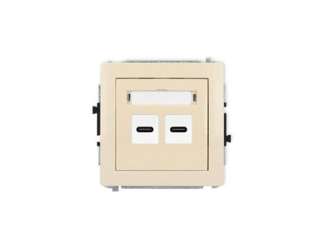 DECO Mechanizm ładowarki USB podwójnej 2xUSB C, 20W max., beżowy 1DCUSB-7