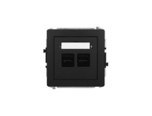 DECO Mechanizm ładowarki USB podwójnej 2xUSB C, 20W max., czarny mat 12DCUSB-7