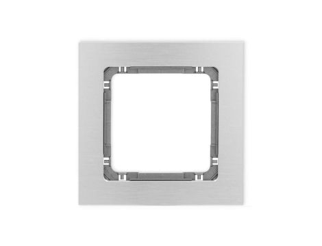 DECO Ramka uniwersalna pojedyncza - aluminium szczotkowane (ramka: srebrna spód: grafitowy) 7-11-DRA-1