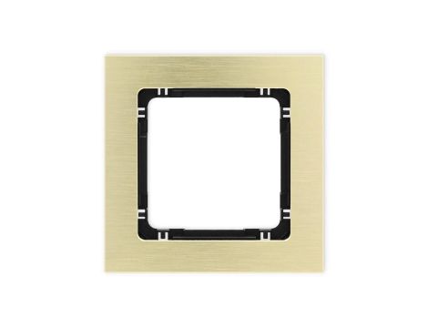 DECO Ramka uniwersalna pojedyncza - aluminium szczotkowane (ramka: kolor mosiężny spód: czarny) 8-12-DRA-1