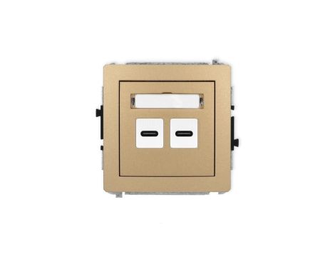 DECO Mechanizm ładowarki USB podwójnej 2xUSB C, 20W max., złoty metalik 8DCUSB-7