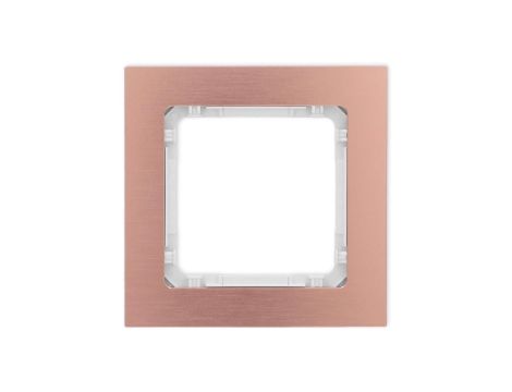 DECO Ramka uniwersalna pojedyncza - aluminium szczotkowane (ramka: kolor miedziany spód: biały) 9-0-DRA-1