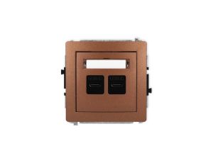 DECO Mechanizm ładowarki USB podwójnej 2xUSB C, 20W max., brązowy metalik 9DCUSB-7