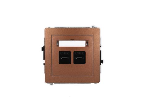 DECO Mechanizm ładowarki USB podwójnej 2xUSB C, 20W max., brązowy metalik 9DCUSB-7
