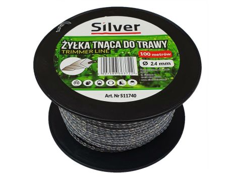 ŻYŁKA TNĄCA 2,4x100m  SKRĘCONA/KARBOWANA DUO-LINE  /SILVER