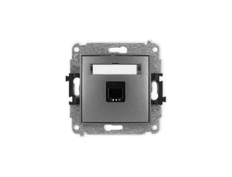 ICON Mechanizm gniazda telefonicznego pojedynczego 1xRJ11, 4-stykowy, beznarzędziowe grafitowy 11IGT-1