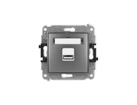 ICON Mechanizm ładowarki USB pojedynczej, 5V, 1A grafitowy 11ICUSB-1