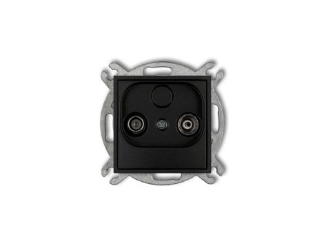 ICON Mechanizm gniazda abonenckiego RTV przelotowego 9dB czarny mat 12IG9P