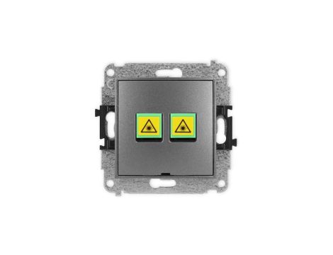 ICON Mechanizm gniazda światłowodowego/optycznego podwójnego, bez pola opisowego grafitowy 11IGOPBO-2