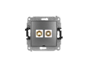 ICON Mechanizm gniazda głośnikowego poj. bez opisu (banan - czerwony i czarny, pozłacany, 4 mm2, skręcany) grafitowy 11IGGBO-4