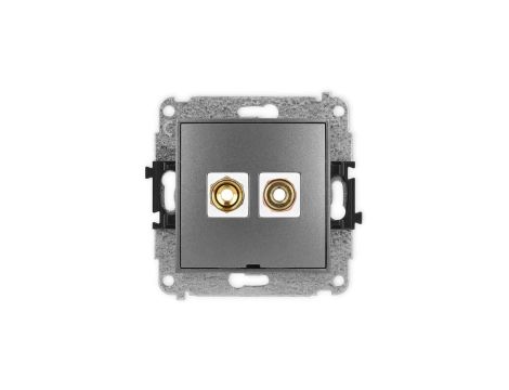 ICON Mechanizm gniazda głośnikowego poj. bez opisu (banan - czerwony i czarny, pozłacany, 4 mm2, skręcany) grafitowy 11IGGBO-4