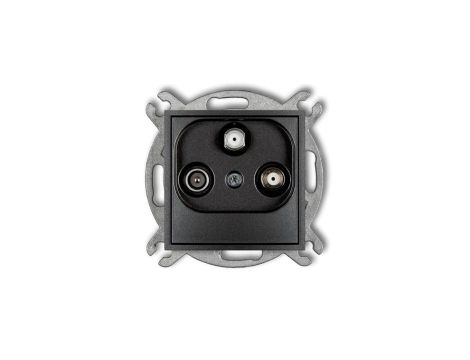 ICON Mechanizm gniazda abonenckiego 2 wyjścia SAT + TV grafitowy 11IGSN